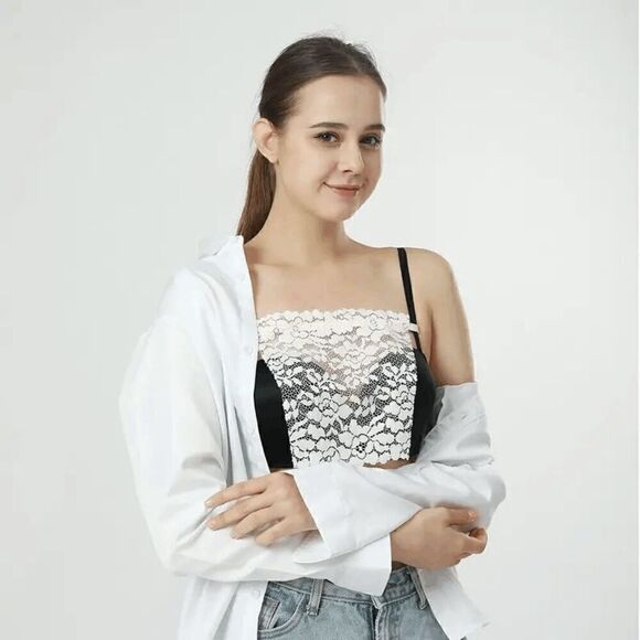 Floral Lace Chest Breast Attachable Detachable Cover - Picture 2 of 9